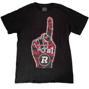 CFL OTTAWA REDBLACKS #1 Black Logo Graphic T Shirt in Medium